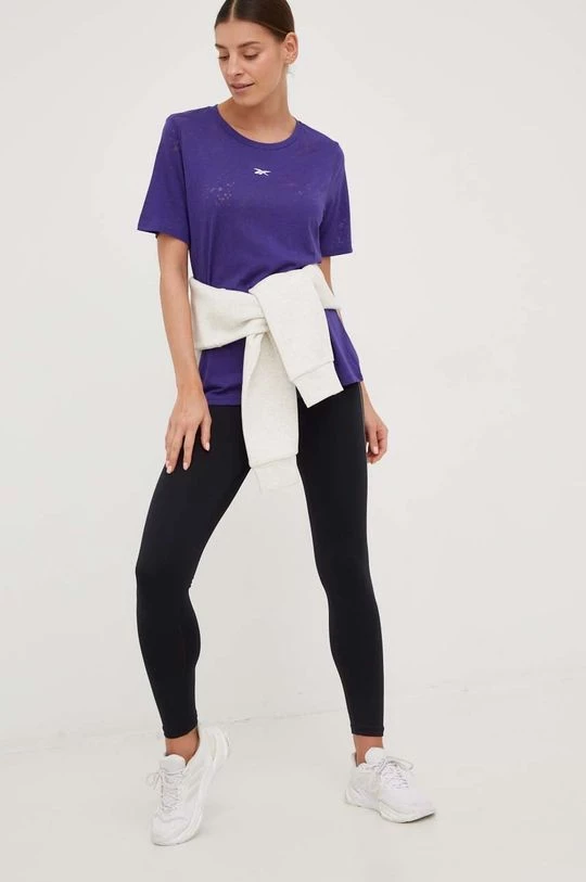 Γυναικεία Κοντομάνικο Μπλουζάκι προπόνησης Reebok Burnout μοβ 2 Γυναικεία Κοντομάνικο Μπλουζάκι προπόνησης Reebok Burnout μοβ - Image 2