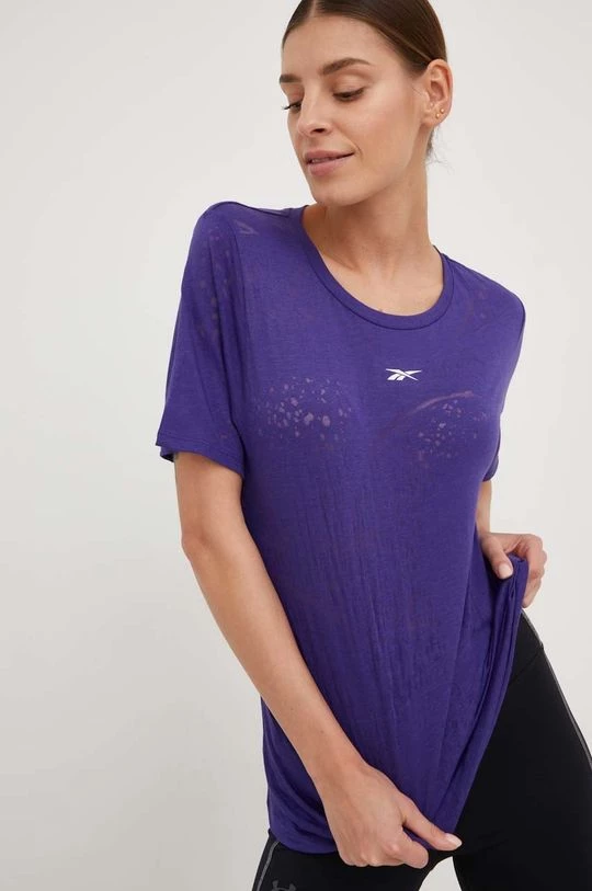 Γυναικεία Κοντομάνικο Μπλουζάκι προπόνησης Reebok Burnout μοβ 4 Γυναικεία Κοντομάνικο Μπλουζάκι προπόνησης Reebok Burnout μοβ - Image 4