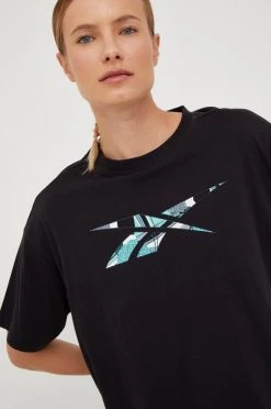 Γυναικεία Κοντομάνικο Βαμβακερό μπλουζάκι Reebok μαύρο -Reebok Εκπτώσεις unnamed file 1088