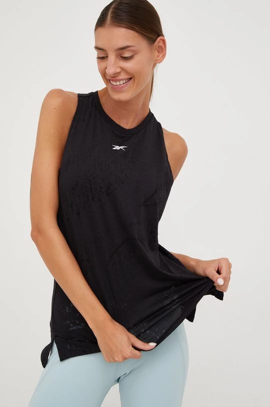 Γυναικεία Αμάνικος Τοπ προπόνησης Reebok , χρώμα: μαύρο 1 Γυναικεία Αμάνικος Τοπ προπόνησης Reebok , χρώμα: μαύρο