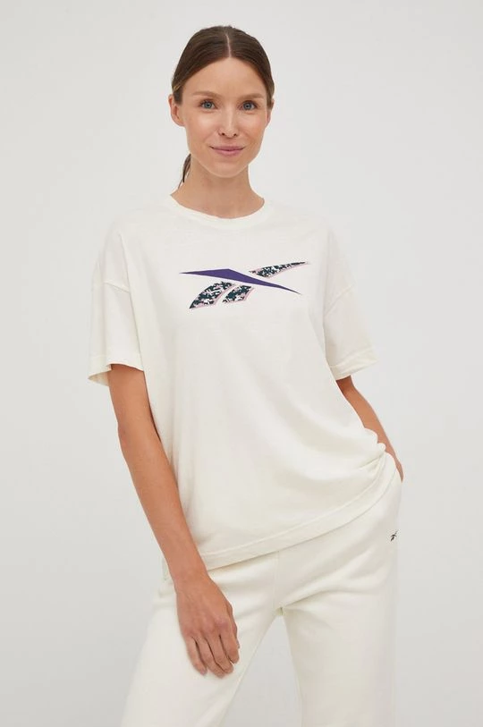 Γυναικεία Κοντομάνικο Βαμβακερό μπλουζάκι Reebok μπεζ 1 Γυναικεία Κοντομάνικο Βαμβακερό μπλουζάκι Reebok μπεζ