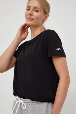 Γυναικεία Κοντομάνικο Βαμβακερό μπλουζάκι Reebok μαύρο