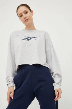 Γυναικεία Μακρυμάνικο Longsleeve Reebok γκρι,