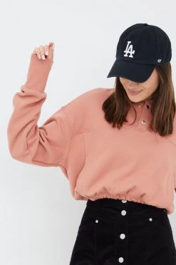 Γυναικεία Χωρίς φερμουάρ Βαμβακερή μπλούζα Reebok χρώμα: ροζ,