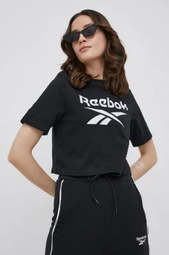 Γυναικεία Κοντομάνικο Μπλουζάκι Reebok χρώμα: μαύρο