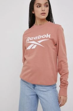 Γυναικεία Χωρίς φερμουάρ Μπλούζα Reebok χρώμα: πορτοκαλί