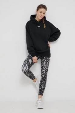 Γυναικεία Χωρίς φερμουάρ Μπλούζα Reebok Studio Recycled μαύρο, με κουκούλα