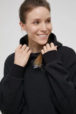 Γυναικεία Χωρίς φερμουάρ Μπλούζα Reebok Studio Recycled μαύρο, με κουκούλα -Reebok Εκπτώσεις unnamed file 181