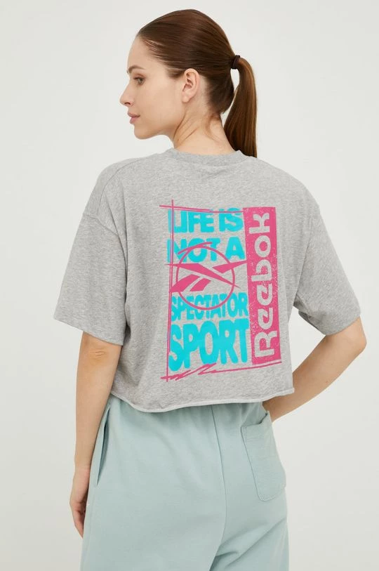 Γυναικεία Κοντομάνικο Μπλουζάκι Reebok γκρι 1 Γυναικεία Κοντομάνικο Μπλουζάκι Reebok γκρι