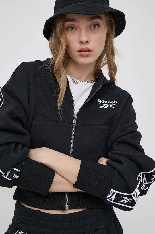 Γυναικεία Με φερμουάρ Μπλούζα Reebok χρώμα: μαύρο 1 Γυναικεία Με φερμουάρ Μπλούζα Reebok χρώμα: μαύρο