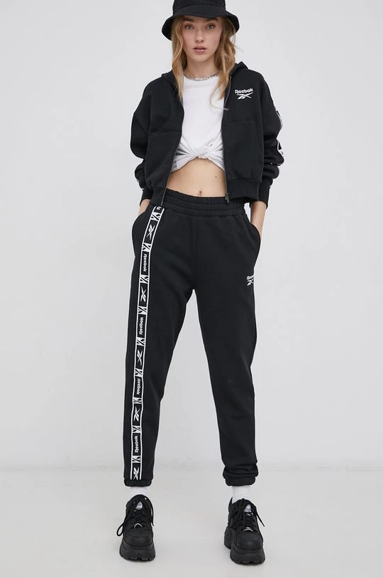 Γυναικεία Με φερμουάρ Μπλούζα Reebok χρώμα: μαύρο 2 Γυναικεία Με φερμουάρ Μπλούζα Reebok χρώμα: μαύρο - Image 2