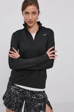 Γυναικεία Χωρίς φερμουάρ Μπλούζα Reebok χρώμα: μαύρο