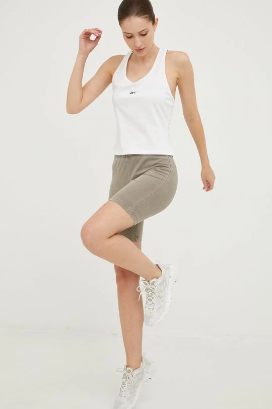 Γυναικεία Αμάνικος Τοπ προπόνησης Reebok Workout Ready άσπρο 1 Γυναικεία Αμάνικος Τοπ προπόνησης Reebok Workout Ready άσπρο