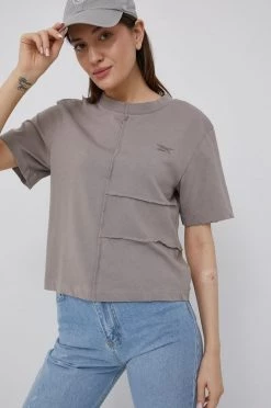 Γυναικεία Κοντομάνικο Μπλουζάκι Reebok χρώμα: μπεζ