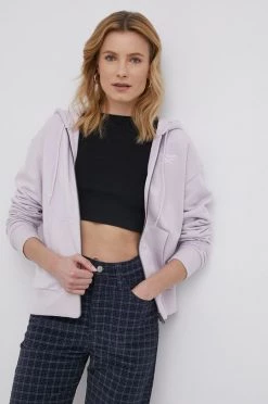 Γυναικεία Με φερμουάρ Μπλούζα Reebok χρώμα: μοβ,