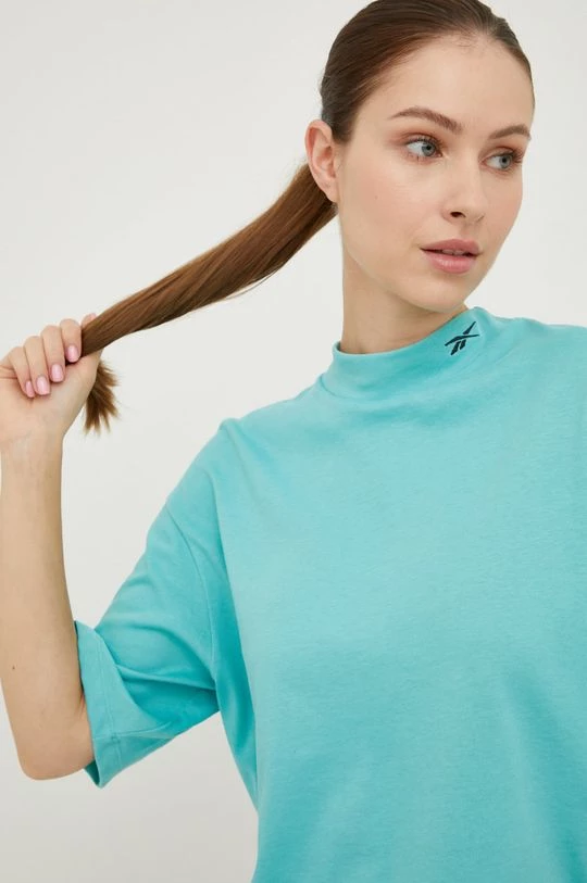 Γυναικεία Κοντομάνικο Μπλουζάκι Reebok τιρκουάζ 4 Γυναικεία Κοντομάνικο Μπλουζάκι Reebok τιρκουάζ - Image 4