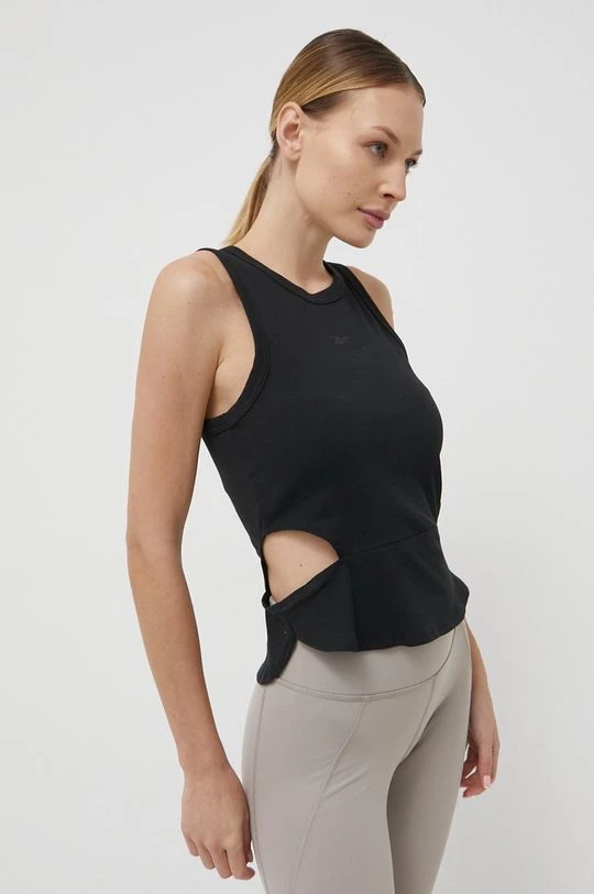 Γυναικεία Αμάνικος Τοπ προπόνησης Reebok Cut Out μαύρο 1 Γυναικεία Αμάνικος Τοπ προπόνησης Reebok Cut Out μαύρο