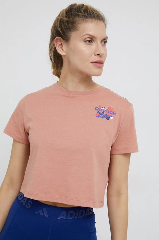 Γυναικεία Κοντομάνικο Βαμβακερό μπλουζάκι Reebok πορτοκαλί 4 Γυναικεία Κοντομάνικο Βαμβακερό μπλουζάκι Reebok πορτοκαλί - Image 4