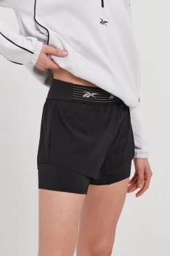 Γυναικεία Σορτς Reebok χρώμα: μαύρο