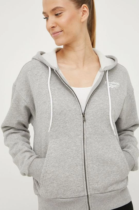 Γυναικεία Με φερμουάρ Μπλούζα Reebok γκρι, 1 Γυναικεία Με φερμουάρ Μπλούζα Reebok γκρι,