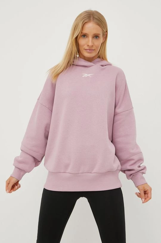 Γυναικεία Χωρίς φερμουάρ Μπλούζα Reebok Studio Recycled μοβ, με κουκούλα 1 Γυναικεία Χωρίς φερμουάρ Μπλούζα Reebok Studio Recycled μοβ, με κουκούλα