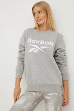 Γυναικεία Χωρίς φερμουάρ Μπλούζα Reebok γκρι,