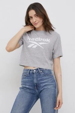 Γυναικεία Κοντομάνικο Μπλουζάκι Reebok χρώμα: γκρι
