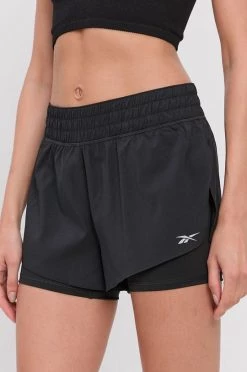 Γυναικεία Σορτς Reebok χρώμα: μαύρο