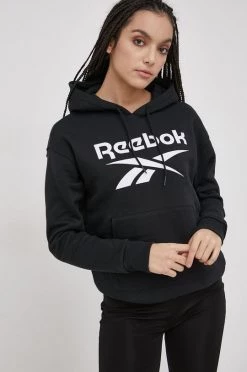 Γυναικεία Χωρίς φερμουάρ Μπλούζα Reebok χρώμα: μαύρο