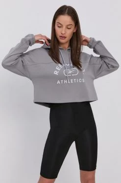 Γυναικεία Χωρίς φερμουάρ Μπλούζα Reebok χρώμα: γκρι