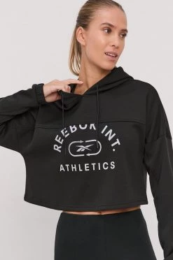 Γυναικεία Χωρίς φερμουάρ Μπλούζα Reebok χρώμα: μαύρο