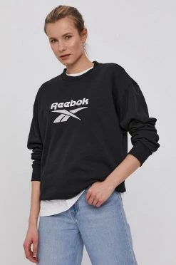 Γυναικεία Χωρίς φερμουάρ Μπλούζα Reebok χρώμα: μαύρο