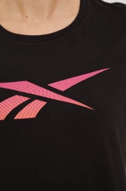 Γυναικεία Κοντομάνικο Βαμβακερό μπλουζάκι Reebok μαύρο -Reebok Εκπτώσεις unnamed file 687