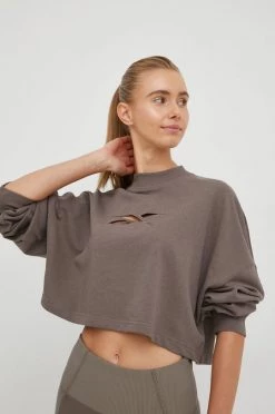 Γυναικεία Χωρίς φερμουάρ Μπλούζα Reebok Studio Vector καφέ