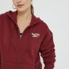 Γυναικεία Με φερμουάρ Μπλούζα Reebok κάστανο