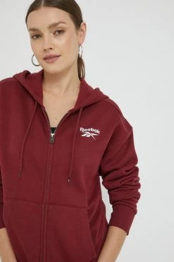 Γυναικεία Με φερμουάρ Μπλούζα Reebok κάστανο