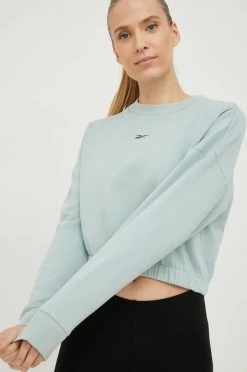 Γυναικεία Χωρίς φερμουάρ Μπλούζα Reebok πράσινο,