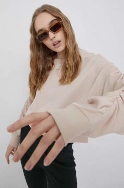 Γυναικεία Χωρίς φερμουάρ Μπλούζα Reebok χρώμα: μπεζ, -Reebok Εκπτώσεις unnamed file 879