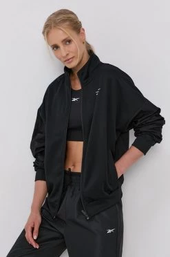 Γυναικεία Με φερμουάρ Μπλούζα Reebok χρώμα: μαύρο